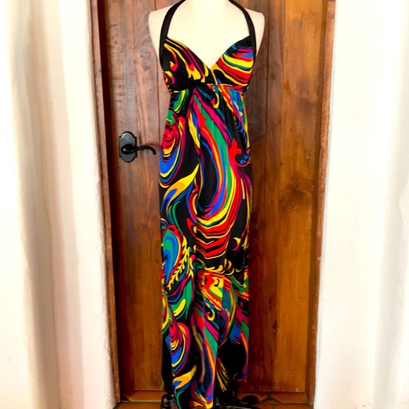 Dresses | Groovy Halter Dress By Color In Motion | Poshmark Dresses | Groovy Halter Dress By Color In Motion | Poshmark